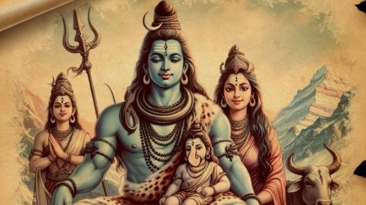 शिव परिवार में तनाव के बीच भी परस्पर प्रेम नजर आता है