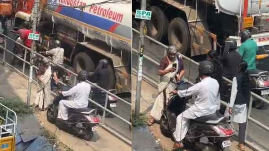 elderly-woman-stops-youth-riding-scooter-on-footpath-viral-video