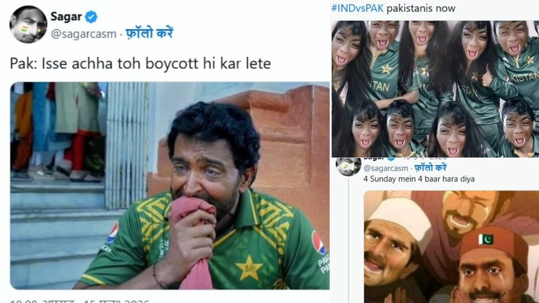 बाबर आजम के आउट होने के बाद फैंस ने जमकर मजेदार पोस्ट शेयर किए. Photo: X/ @@sagarcasm)