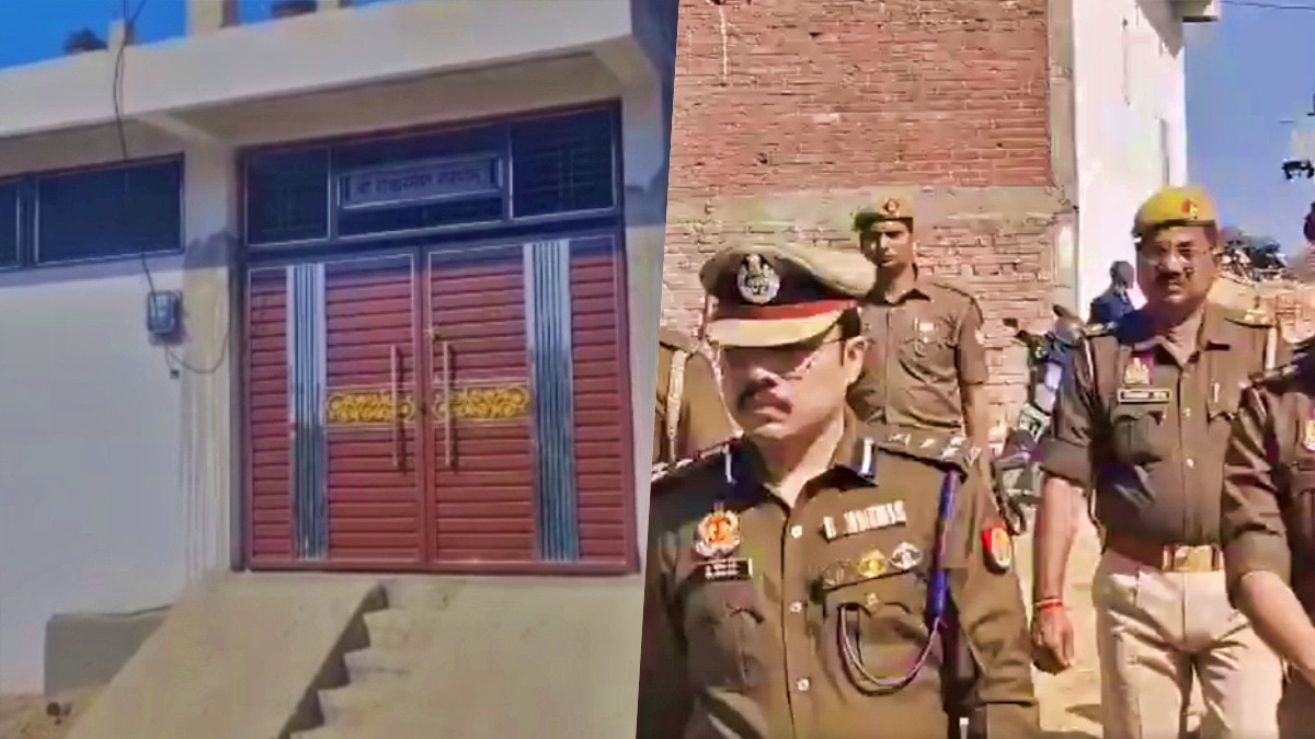 घटनास्थल पहुंचे कानपुर पुलिस के अधिकारी (Photo- Screengrab)