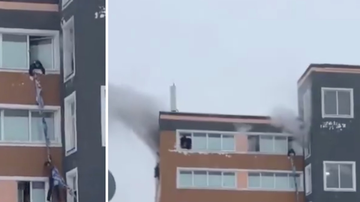 मॉस्को हॉस्टल में आग लगने पर चौथी मंजिल से कूदते दिखे मेहमान (Photo: X/@RT_com)
