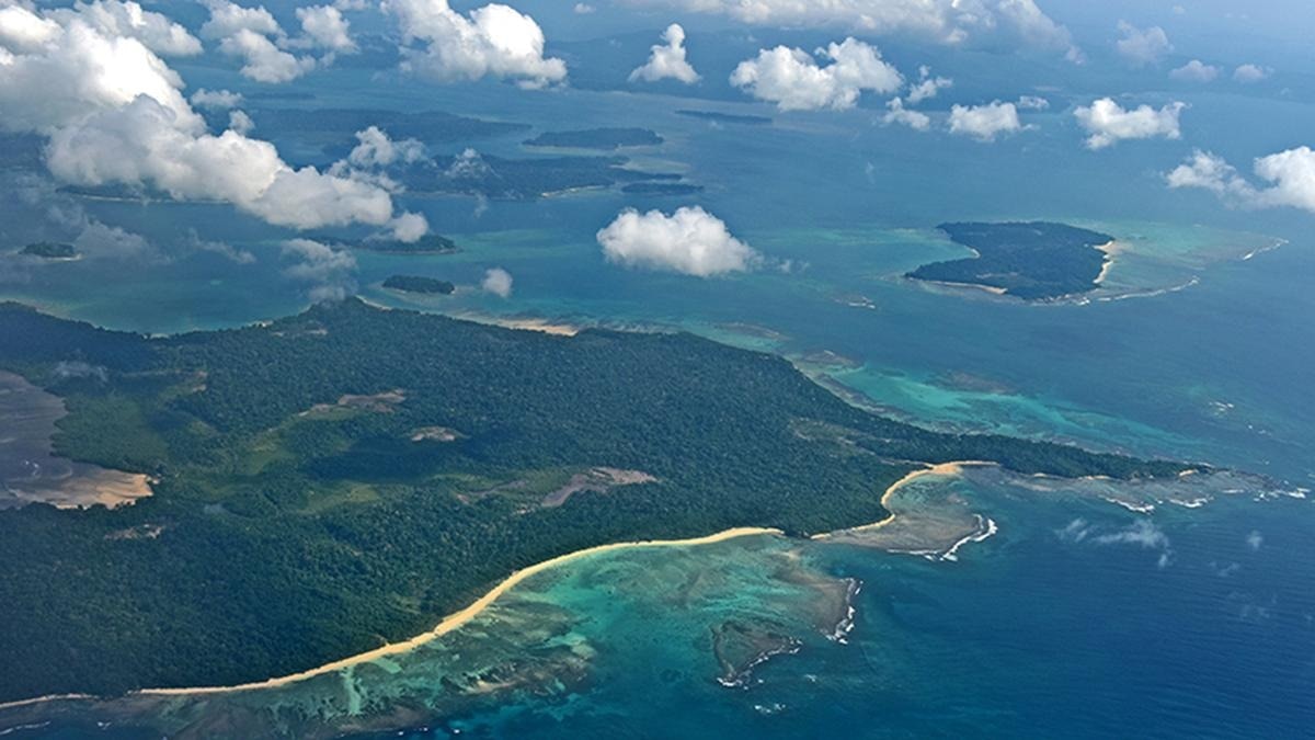 Aerial view of Andaman and Nicobar Islands. 