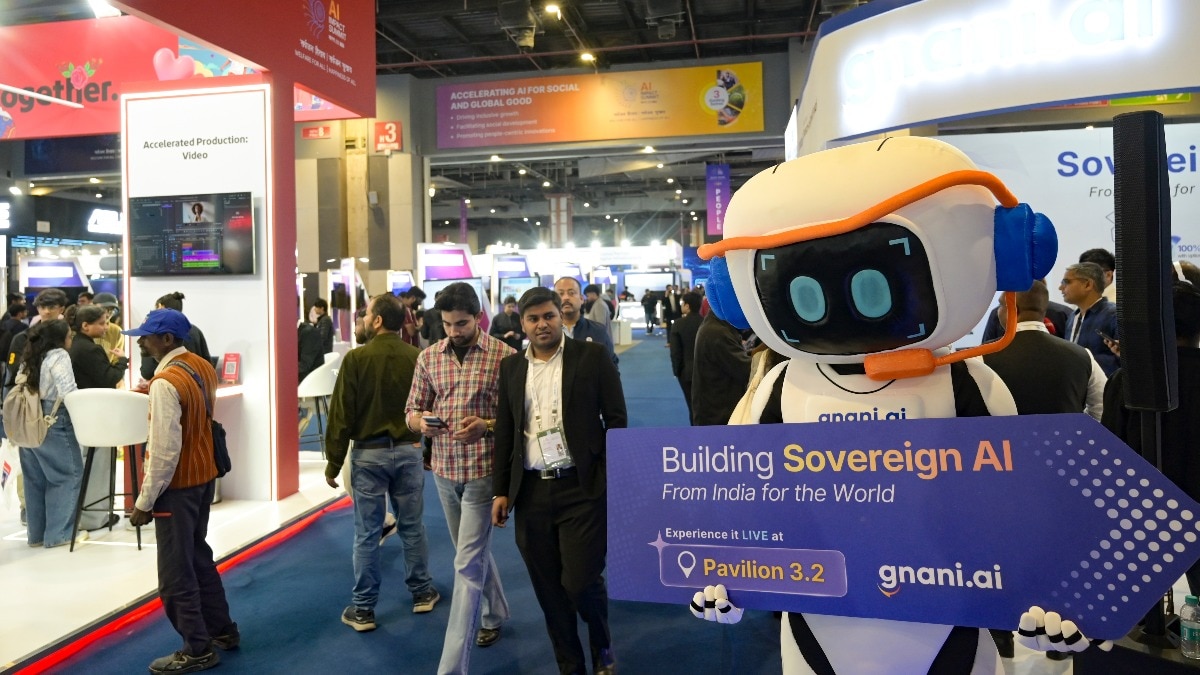 Visitors during the India AI Impact Summit 2026 at Bharat Mandapam in New Delhi. (PTI photo)