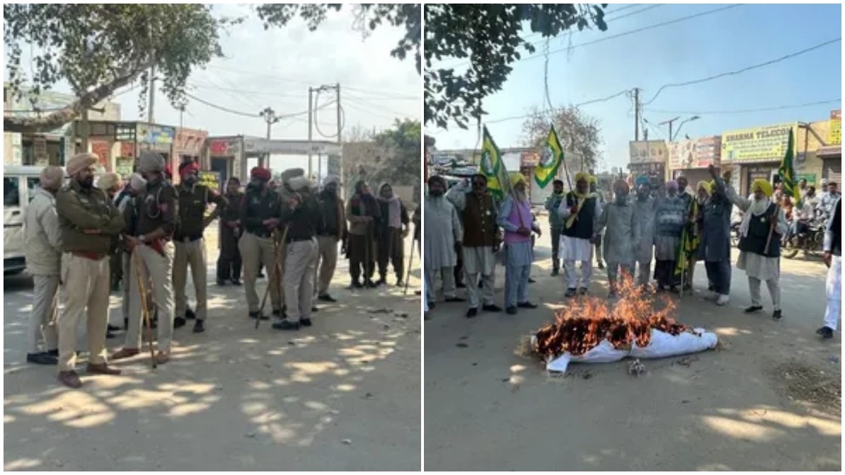 बठिंडा के ज्योंद्द गांव में किसानों और पंजाब पुलिस के बीच झड़प हो गई. (Photo: ITG)