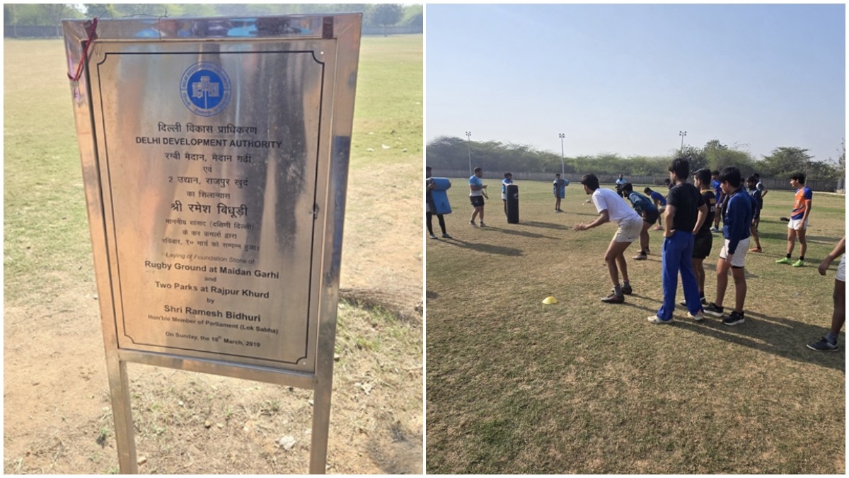 DDA had promised to build a rugby stadium on this land in Maidangarhi, but instead, a simple park was built. 