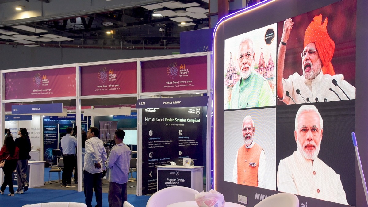 दिल्ली में AI इंडिया समिट की एक पैवेलियन (Photo: PTI)