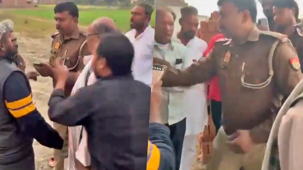 देवरिया में जमीनी विवाद में पुलिस और ग्रामीणों में झड़प (Photo- Screengrab) 