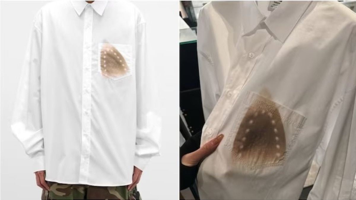 फैशन इंडस्ट्री में डिस्टर्ड स्नीकर्स, फटी जीन्स और पेंट-स्प्लैटर जैकेट्स पहले भी ट्रेंड बन चुके हैं.(Photo:Insta/@VETEMENTS)