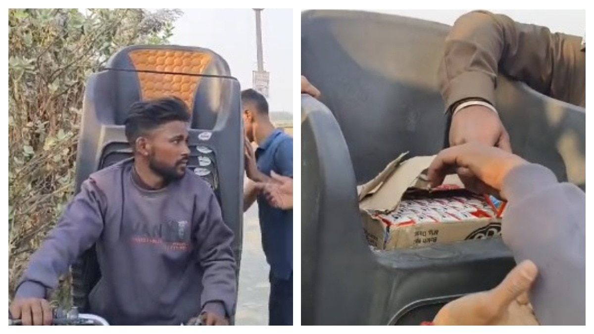 शराब तस्कर को पुलिस ने किया गिरफ्तार (Photo: Screengrab)