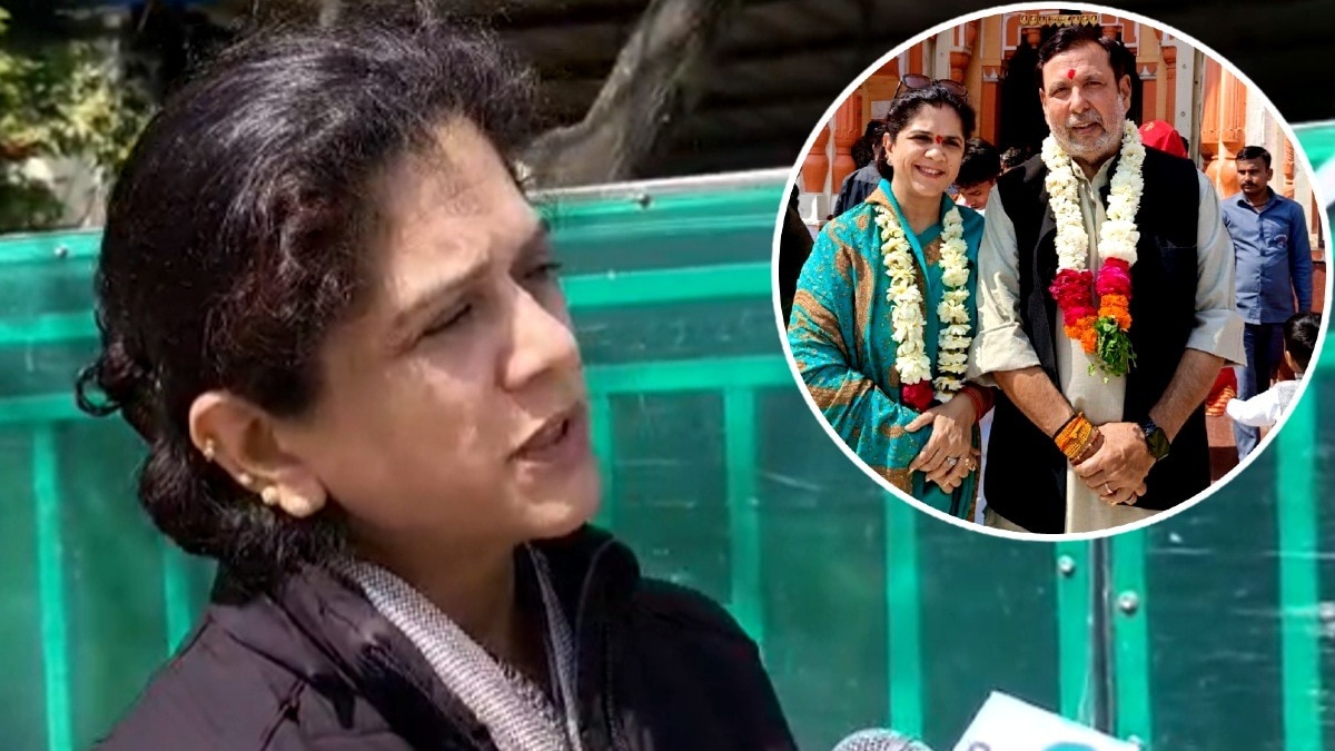 कांग्रेस नेता महेंद्र सिंह चौहान पर पत्नी के आरोप.(Photo:ITG)