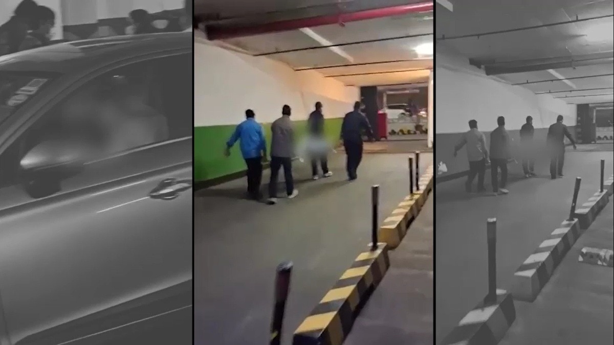 मॉल के पार्किंग में मिली युवक की डेडबॉडी. (Photo: Screengrab)