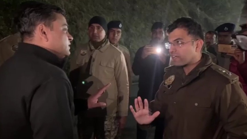 AI Impact Summit Shirtless Protest