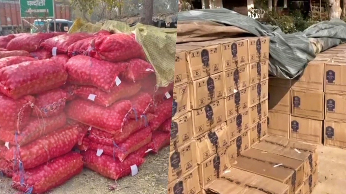 Liquor worth lakhs in Chandauli (Photo- ITG)