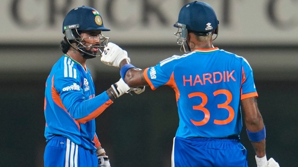 India's Hardik Pandya (R) and Tilak Varma in this frame.