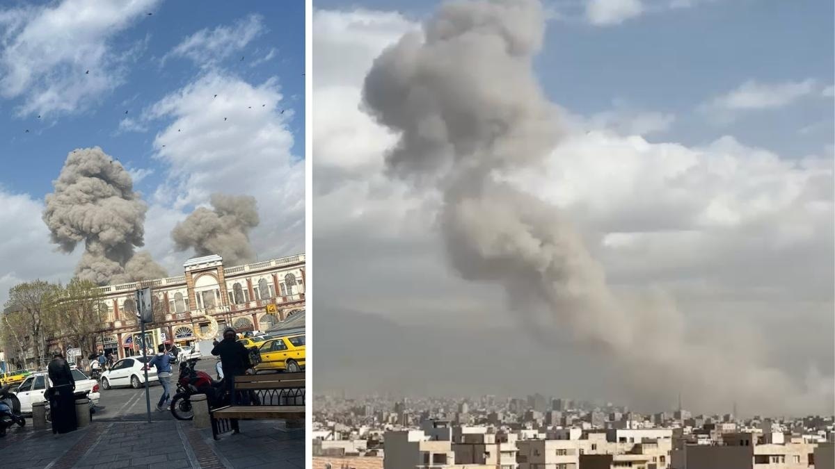 सेंट्रल ईरान में तीन धमाके सुने गए. (Photo: X/iran military monitor)