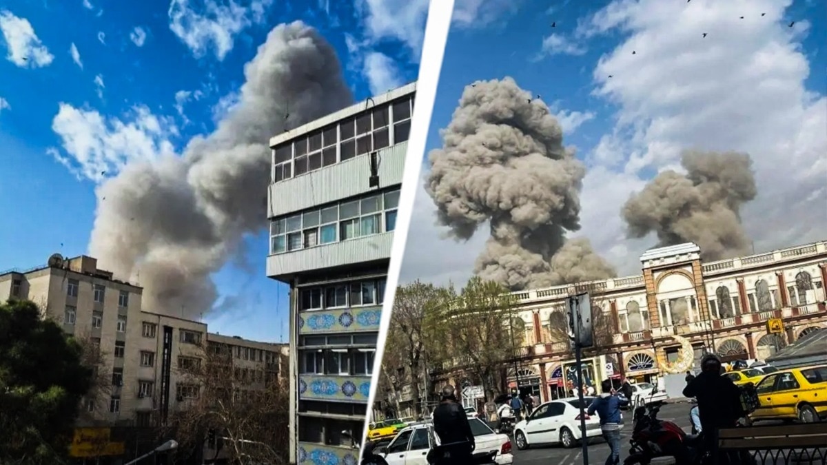 Smoke rises following an Israeli attack in Tehran, Iran