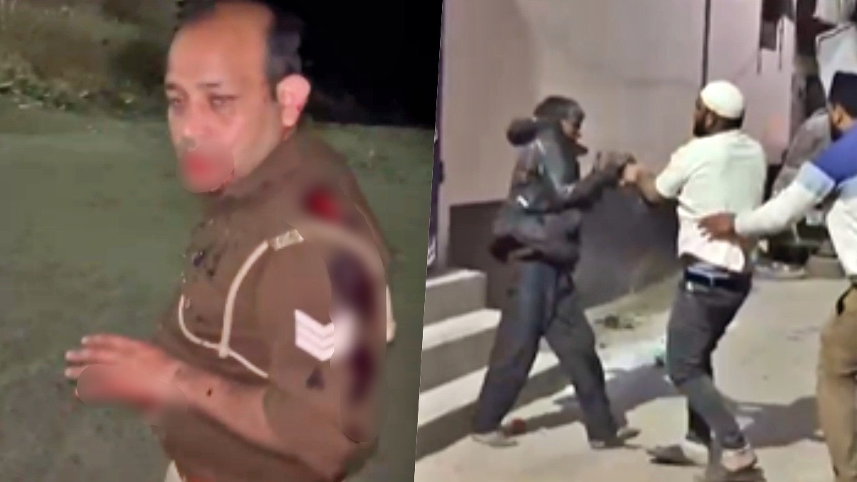 person who attacked the constable in Amroha has been arrested (Photo- Screengrab)