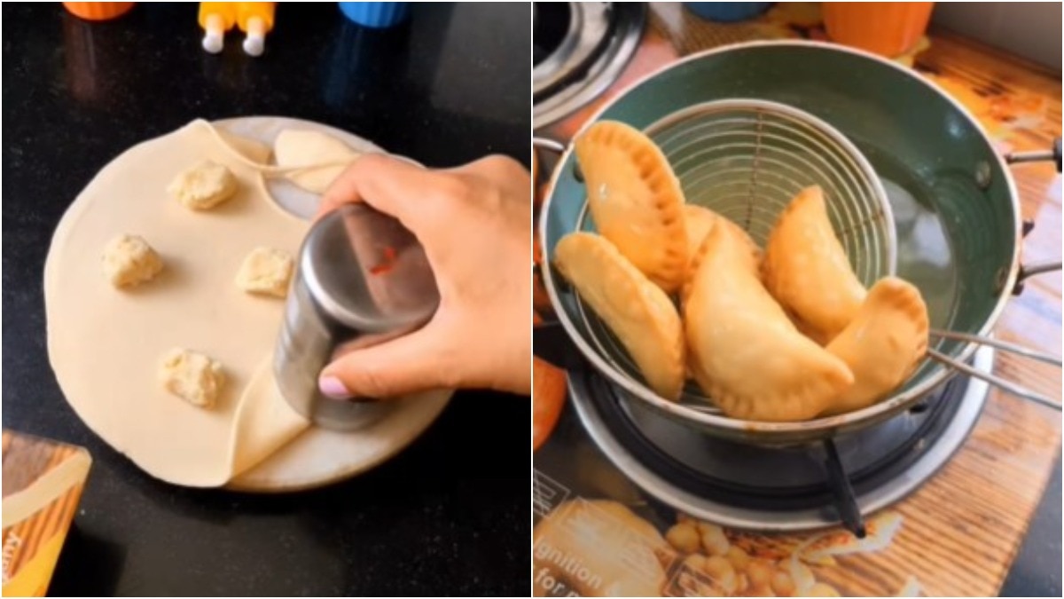 gujiya hack, gujiya viral video, easy gujiya recipe