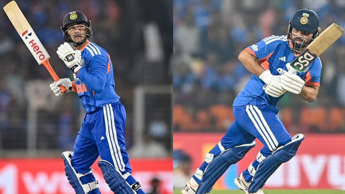 India's Abhishek Sharma (L) and Rinku Singh in this frame. (Getty)