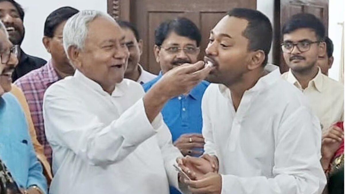Bihar CM Nitish Kumar with Son Nishant Kumar