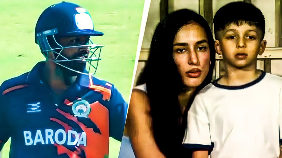 अग्स्त्य ने देखा पापा हार्दिक का मैच (Photo: Social Media))