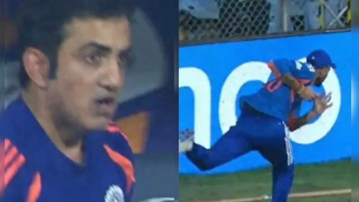 Gautam Gambhir Reaction on Axar Patel catch 