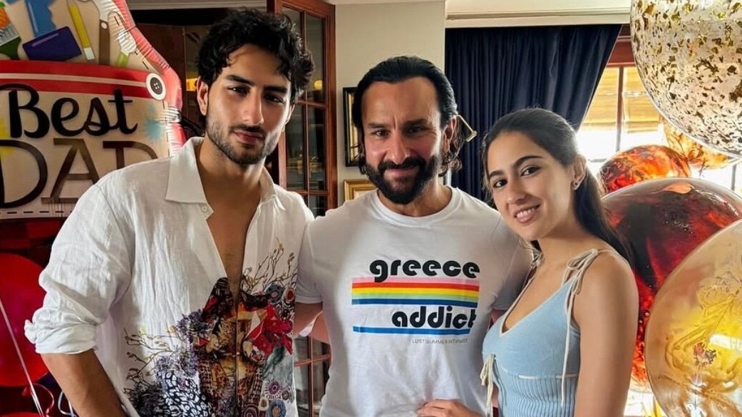 बेटे इब्राहिम-बेटी सारा संग सैफ (Photo: Instagram @saraalikhan)