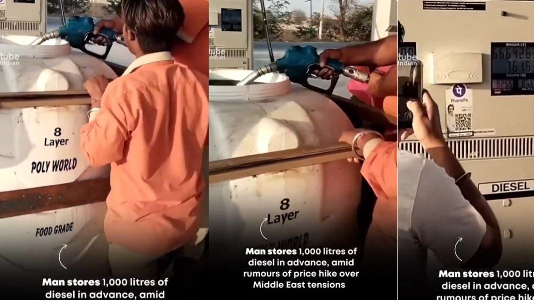 पेट्रोल-डीजल खत्म होने की अफवाह फैलने से पेट्रोल पंपों पर लंबी कतारें लग गईं. ( Photo: @IndianTechGuide)