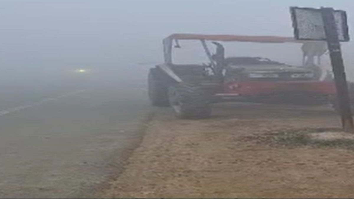 घने कोहरे के बीच सोनीपत में हादसा. (Photo: Screengrab)