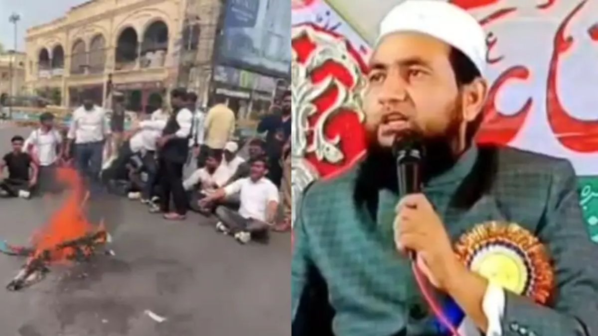 मौलाना की टिप्पणी के बाद लोगों ने किया विरोध. (Photo: Screengrab)