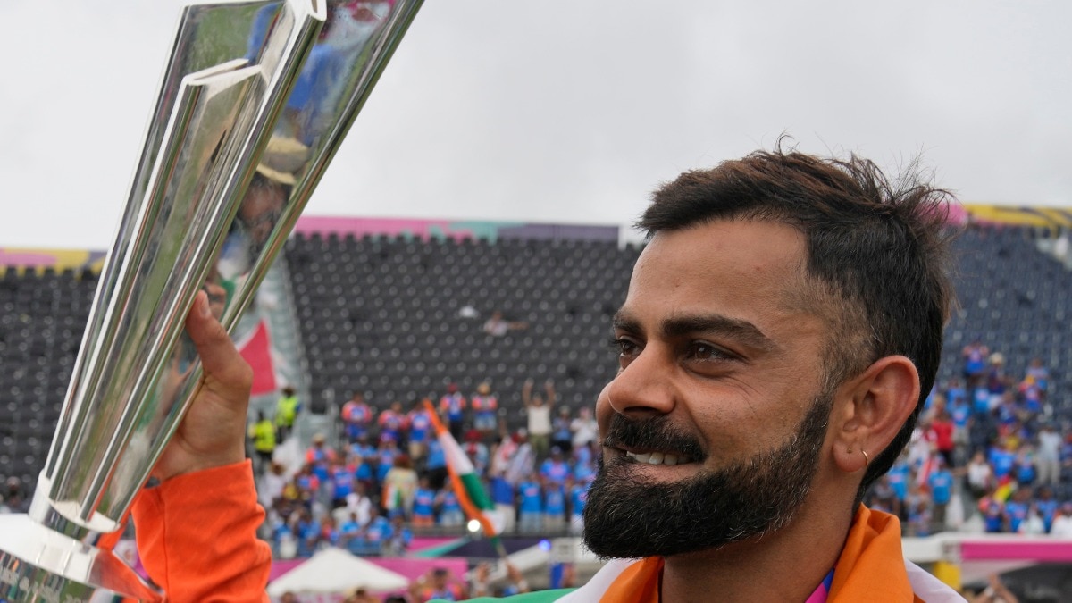 Virat Kohli with T20 World Cup trophy (PTI Photo)