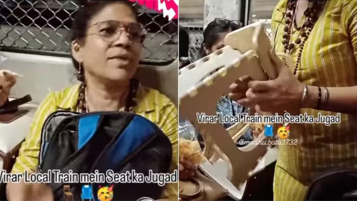mumbai-local-train-woman-uses-folding-stool-for-seat-video-viral