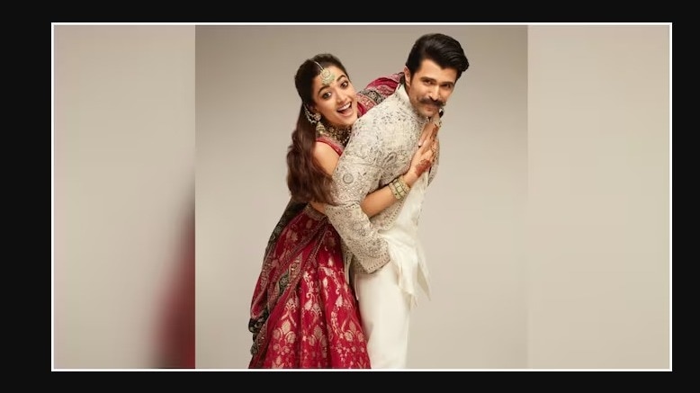 मान्यवर के परिधान में विजय-रश्मिका की जोड़ी. 