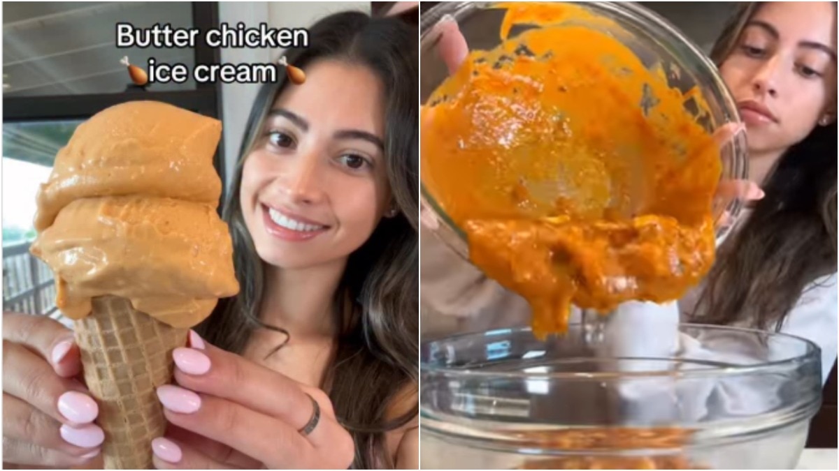 Butter chicken ice cream viral video