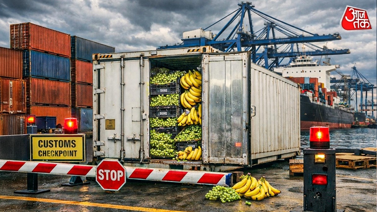 जवाहरलाल नेहरू पोर्ट पर फंसे फलों के कंटेनर ( फाइल फोटो-ITG)