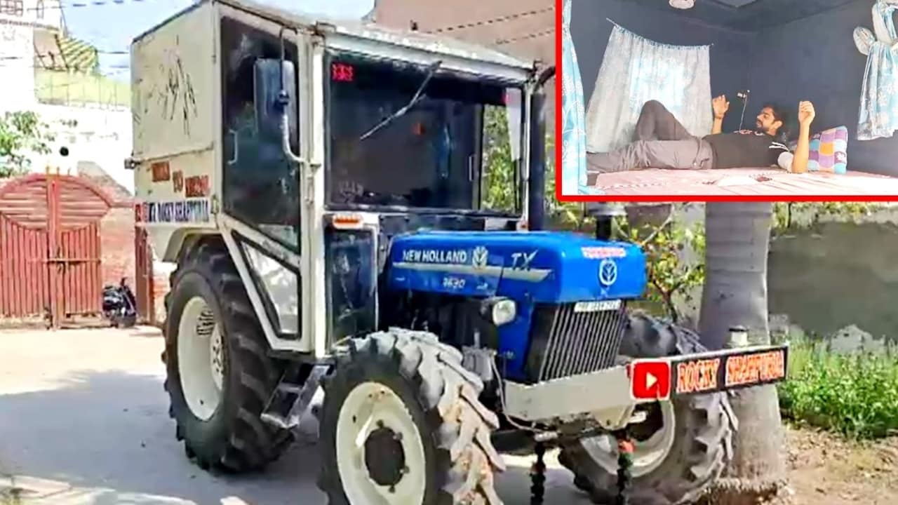 ₹10 लाख का ट्रैक्टर और ₹4 लाख का मॉडिफिकेशन, सोने की जगह से लेकर रसोई तक सब कुछ अंदर - sonipat farmer rocky modified sunroof tractor motorhome nepal trip postponed fuel crisis lcln - AajTak