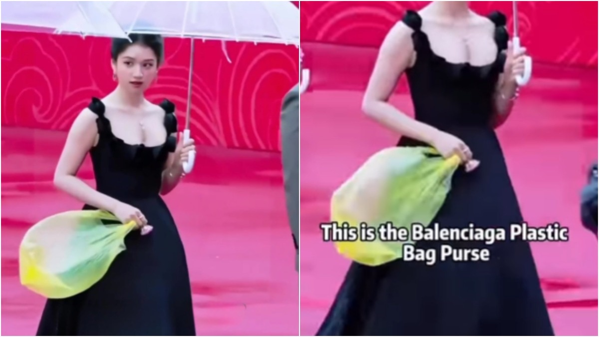 प्लास्टिक के थैले जैसा दिखने वाला डिजाइनर हैंडबैग (Photo - Instagram/@ streetartglobe)