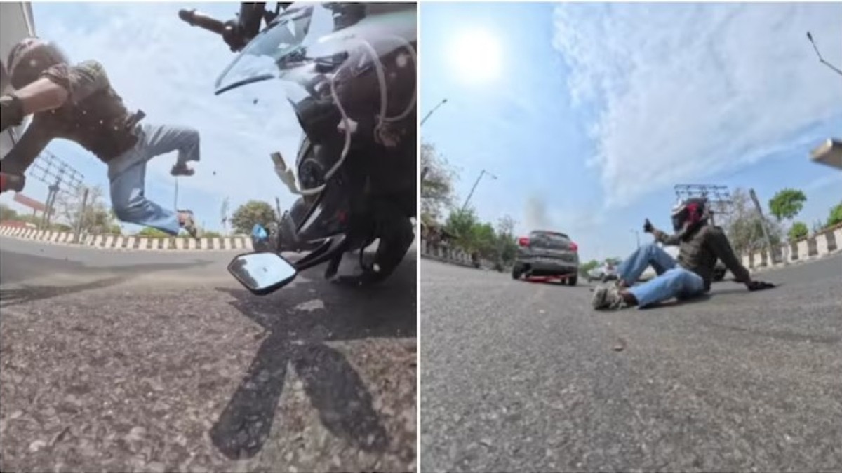 biker-thrown-off-after-car-lane-change-gives-driver-thumbs-up-video