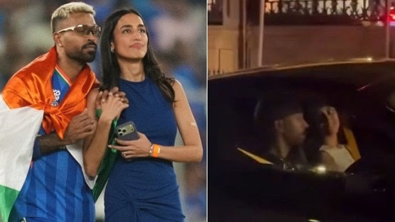 हार्दिक पंड्या और उनकी गर्लफ्रेंड माहिका शर्मा. (Photo: PTI/Screengrab)