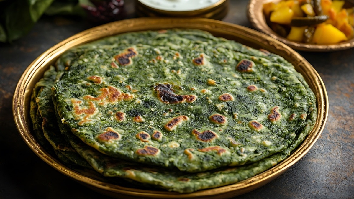 नाश्ते में ट्राई करें पालक की रोटी, स्वाद और सेहत का है अनोखा संगम (Photo- Adobe Stock)