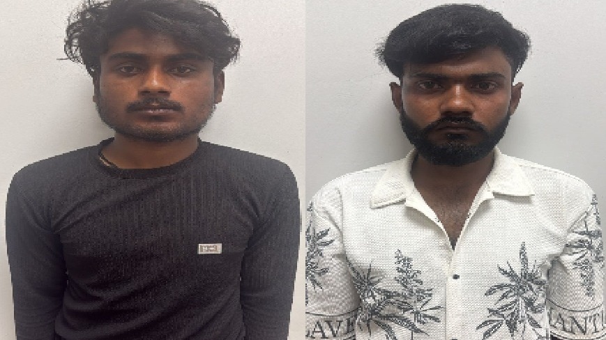 पुलिस गिरफ्त में बीजेपी नेता राजुकमार चौहान के हत्यारे. (Photo: Screengrab)