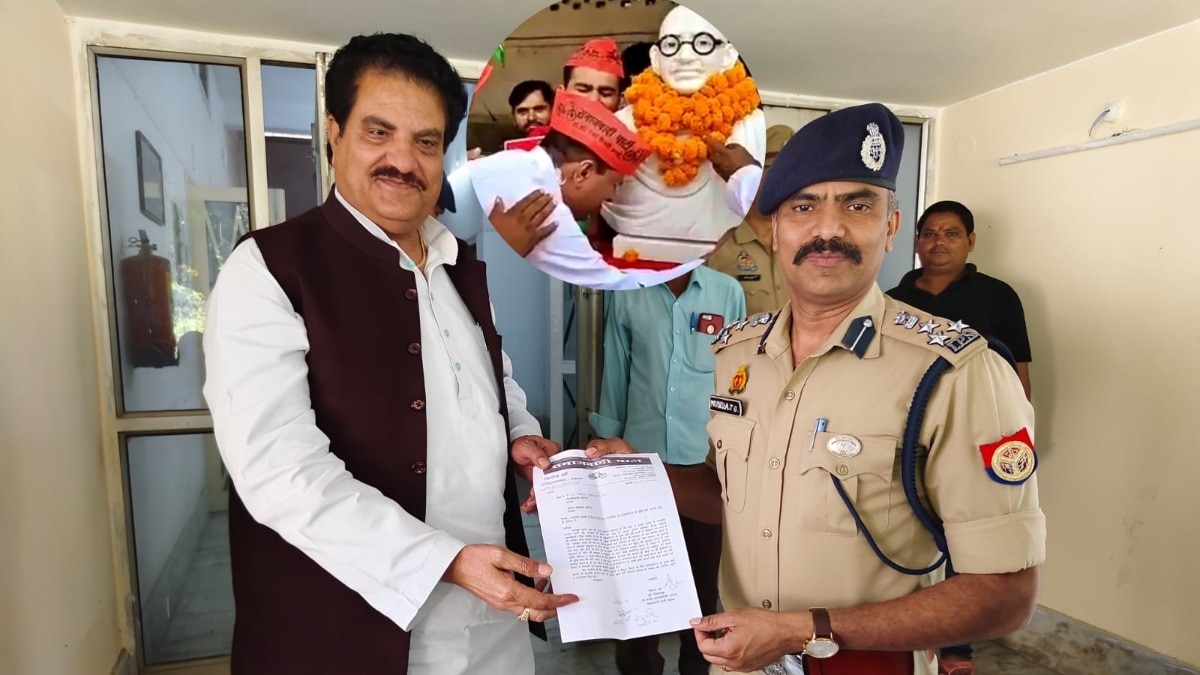 सपा नेता फिरोज खान ने पुलिस को सौंपा ज्ञापन (Photo- ITG)