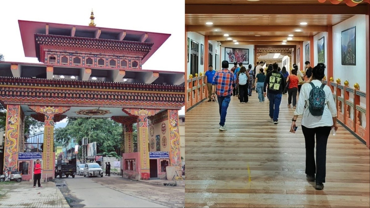 भारत और भूटान के बीच बॉर्डर की जगह सिर्फ एक नाम की दीवार है. (PHOTO:ITG)