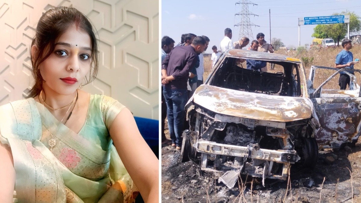 जलती कार के पास खड़े होकर तमाशा देखते रहे हत्यारे.(Photo:ITG)