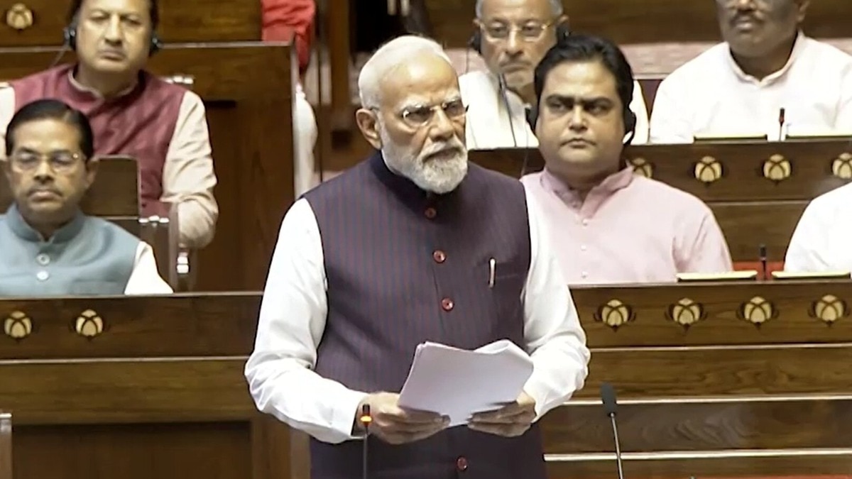 मिडिल ईस्ट युद्ध पर राज्यसभा में बोले पीएम मोदी. (Photo: ITG)