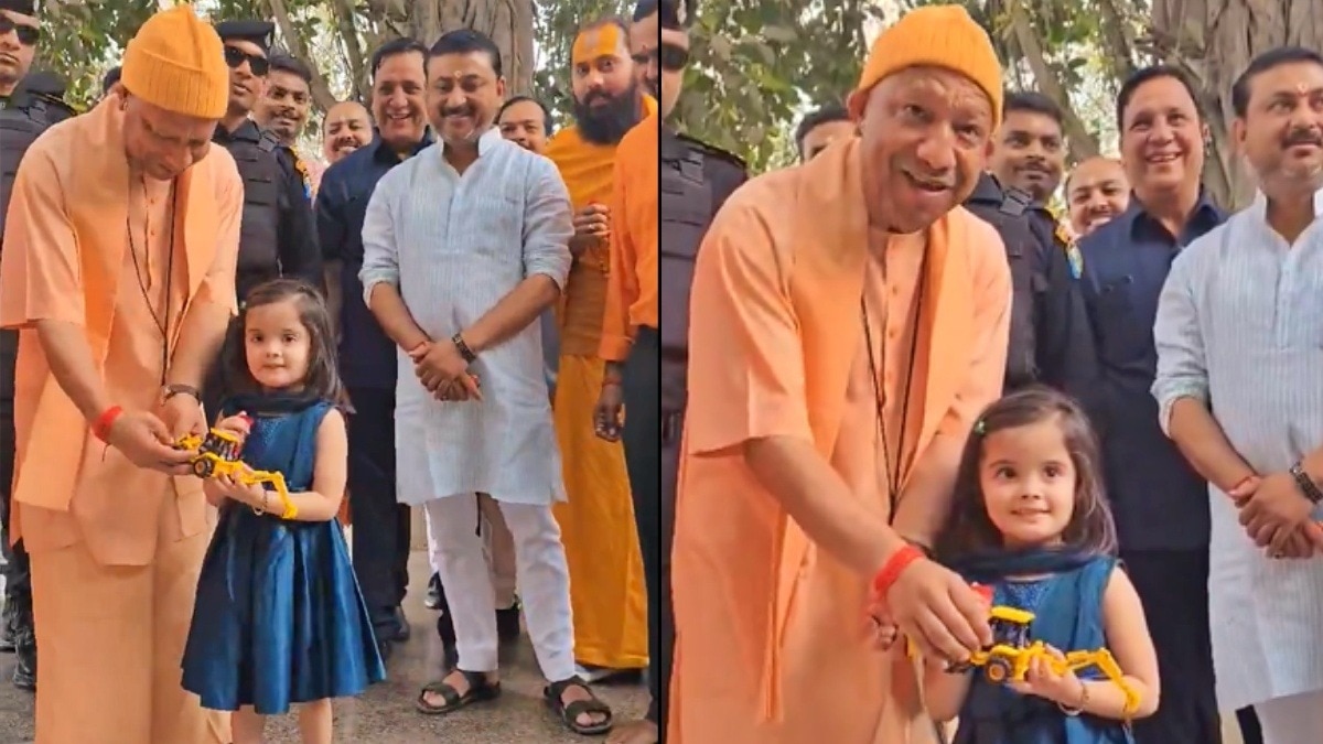 5 साल की बच्ची ने CM योगी को गिफ्ट किया 'खिलौना बुलडोजर', वीडियो वायरल