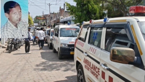 Dozens of ambulances join funeral procession in Unnao (Photo: Screengrab)