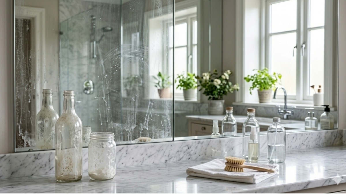 How to clean dirty bathroom mirrors 