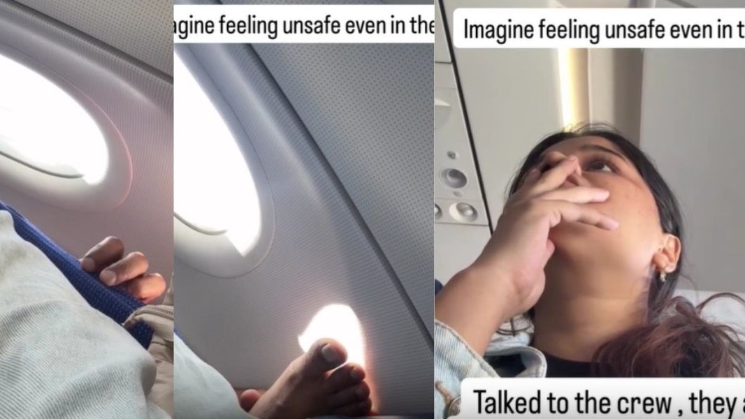 आसमान में भी महिला सुरक्षित नहीं... वायरल वीडियो से छिड़ी बहस