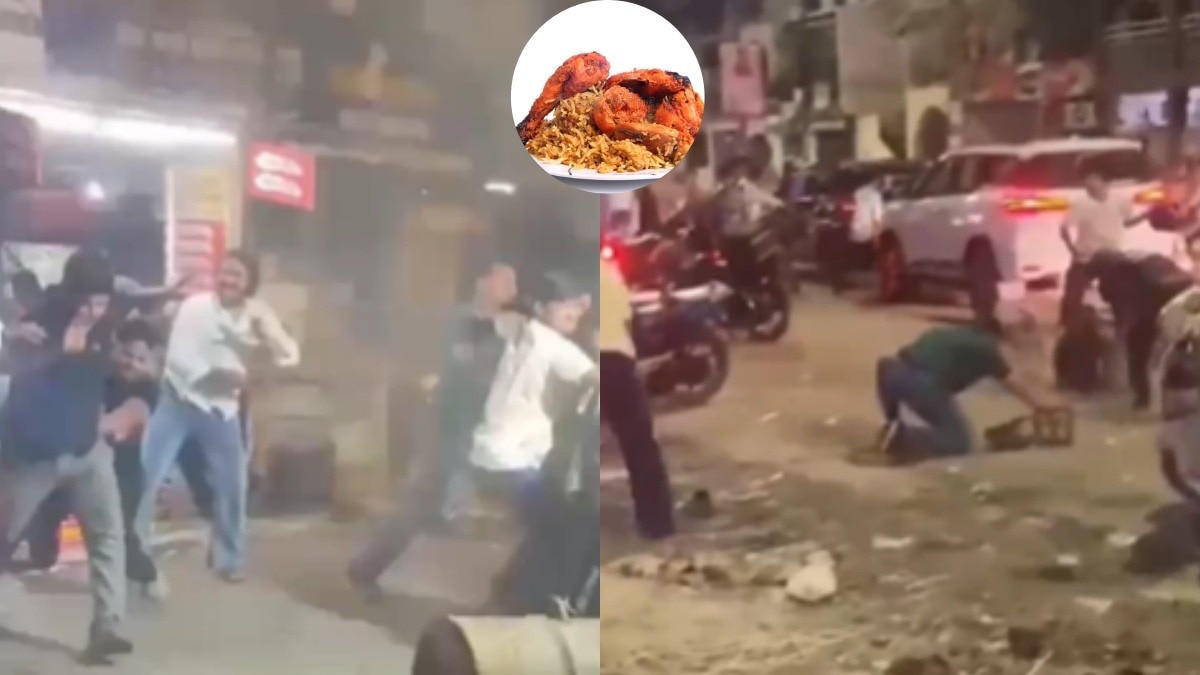 बिरयानी में बोटी कम होने पर चले लाठी-डंडे, देखें- VIDEO